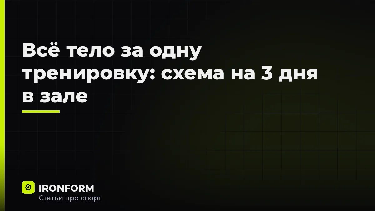 Всё тело за одну тренировку: схема на 3 дня в зале